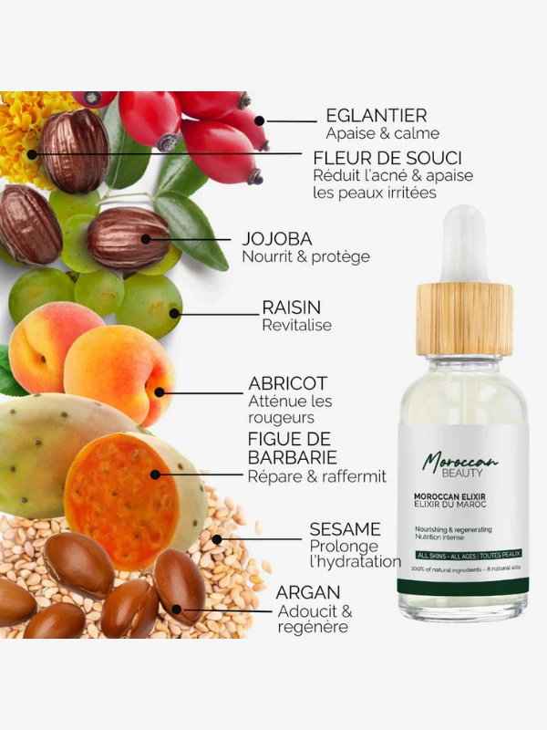 Elixir du Maroc aux 8 huiles naturelles 100% naturel Moroccan Beauty