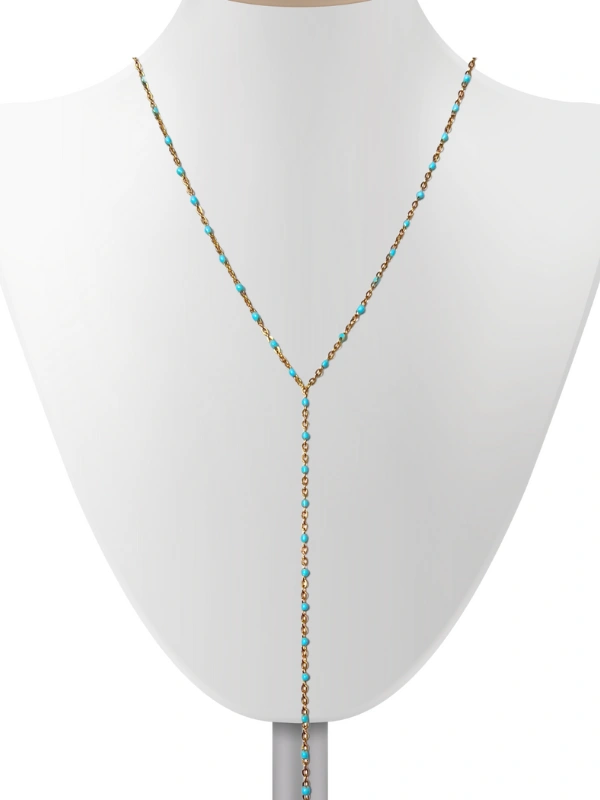 Collier Grand Y Bleu Turquoise Moroccan Concept
