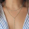 Collier Grand Y Bleu Turquoise Moroccan Concept