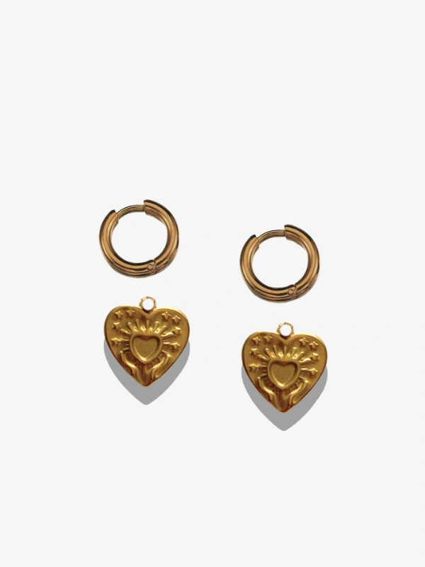 Boucles d'oreilles Cœur doré Moroccan concept