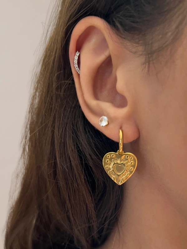 Boucles d'oreilles Cœur doré Moroccan concept
