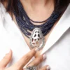 Dark Blue Teardrop Necklace Yelli Jewels