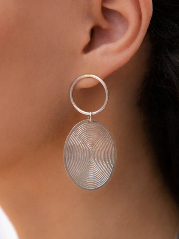 Grey Half Spiral Earrings Yelli Jewels