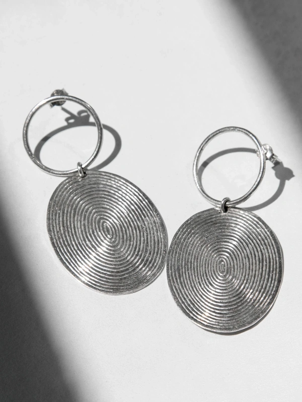 Grey Half Spiral Earrings Yelli Jewels