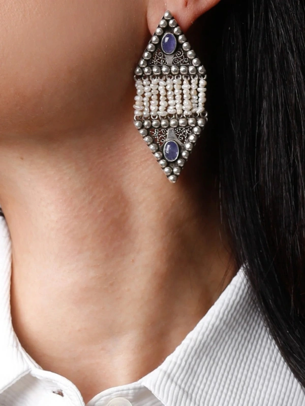 Boucles d’oreilles Sapphire Rain Pearl Earrings Yelli Jewels