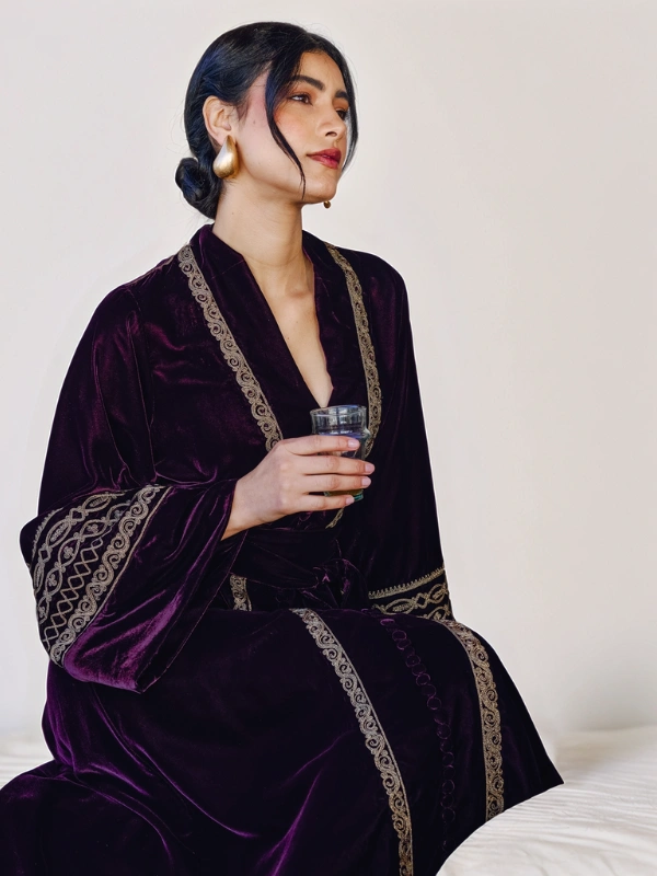 Caftan En Velours Prune Yassandyass
