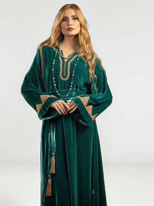 Caftan Hiba Turquoise Inouchka