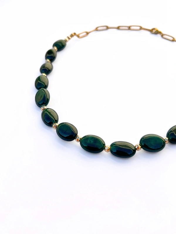 Choker Agate Verte Moroccan Concept
