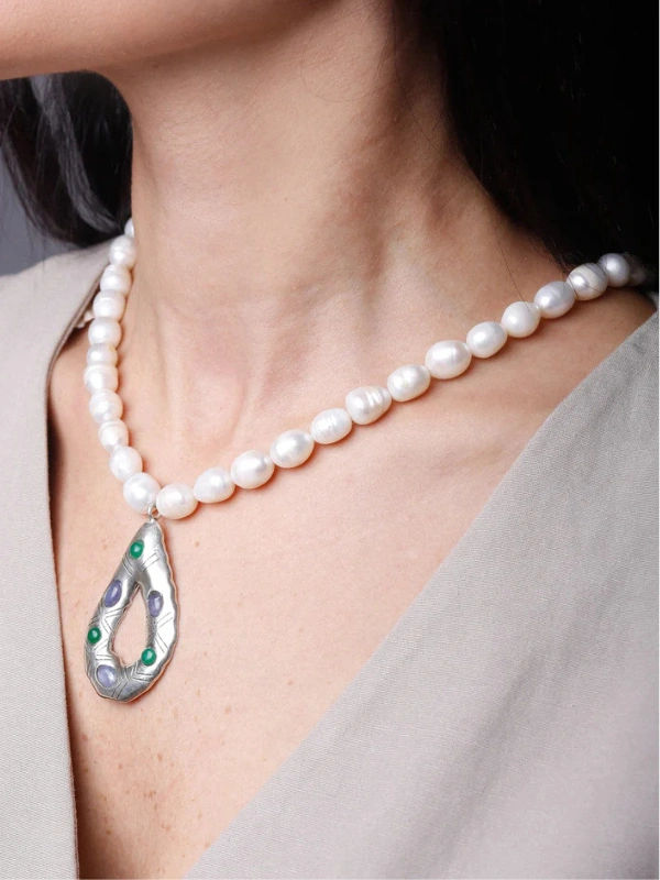 Collier Teardrop Pearl Necklace Yelli Jewels