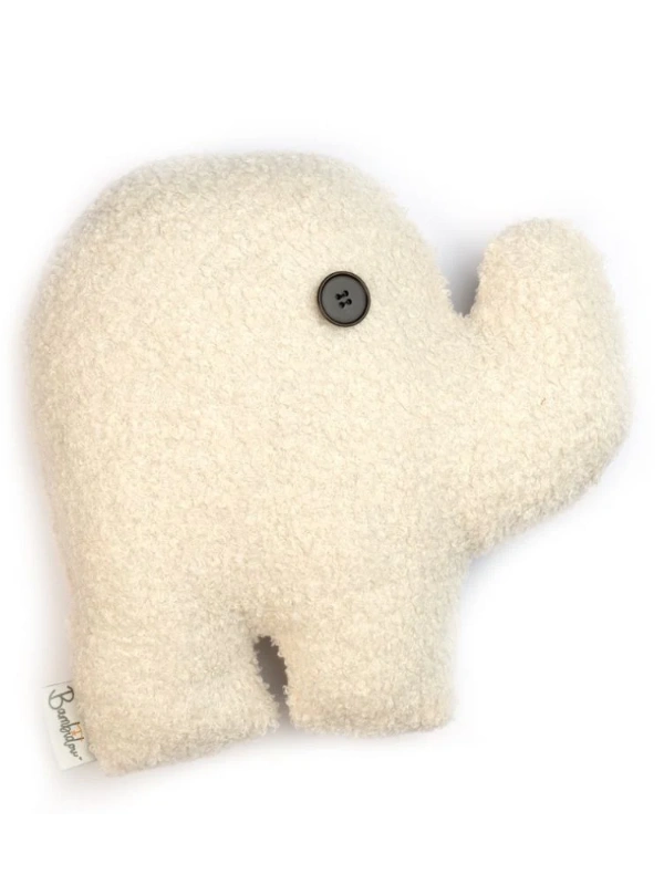 Coussin Eléphant Bouclette Ivoire Bambidou