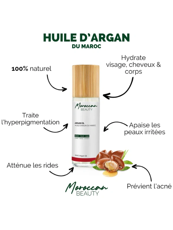 Huile d’Argan du Maroc 100% nature Moroccan Beauty