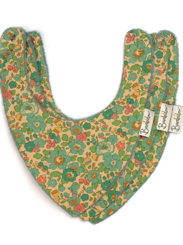 Pack 3 Bavoirs Bandana Vert Betsy Liberty Bambidou