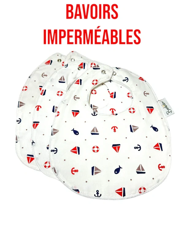 Pack 3 Bavoirs Classiques Imperméable Petits Bateaux Bambidou