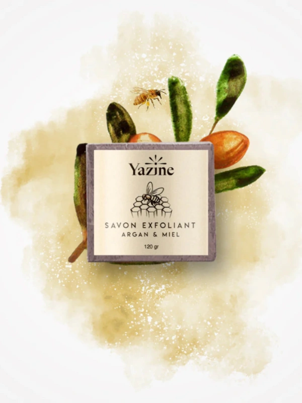 Savon Exfoliant Argan & Miel Yazine Cosmetics