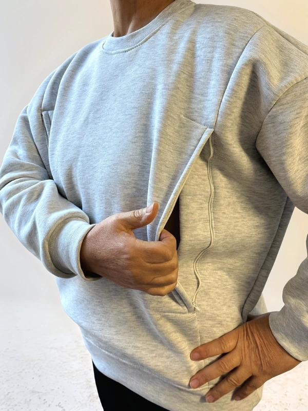 Sweat D'allaitement Et Grossesse Gris Bambidou