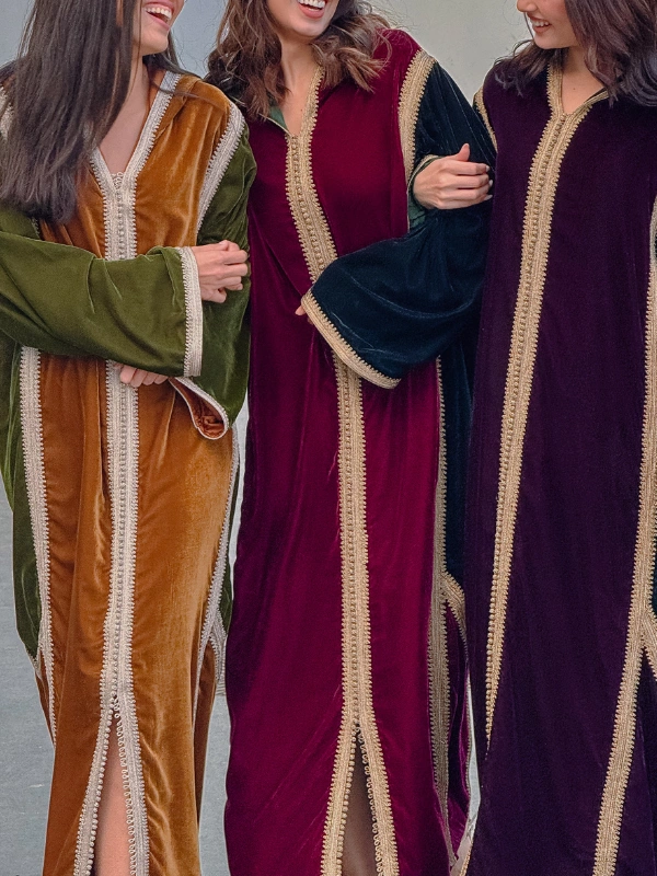 Djellaba en Velours Multicolore Yassandyass