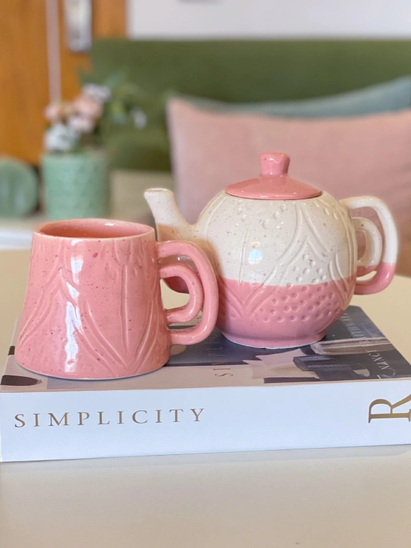 Ensemble Thérière et Mugs Rose Pastel Mamatifa
