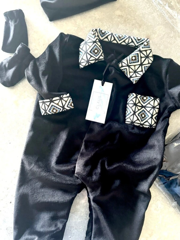 Grenouillère Velours Majorelle Nuit Pack Naissance Claus Kids