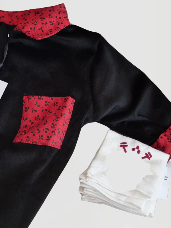 Grenouillère Velours Black Cherry Pack Naissance Claus Kids