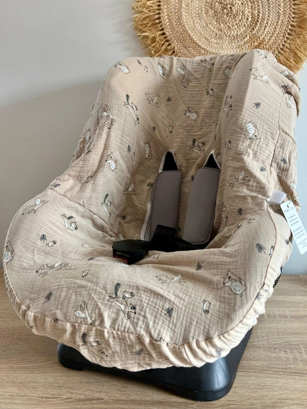 Housse de Cosy Imprimée Marron Clair Mini Babounj