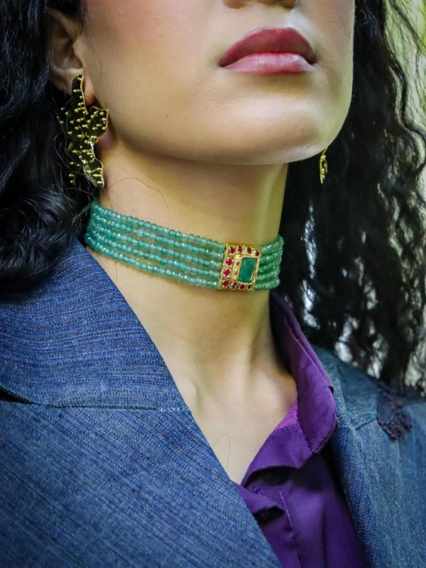 Lina Choker Vert Ava Heritage