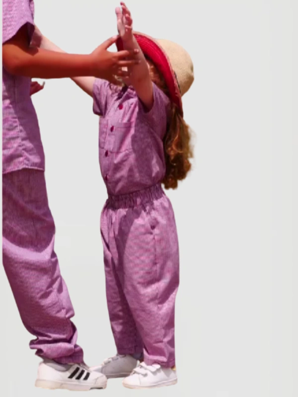 Red Vichy Set Claus Kids