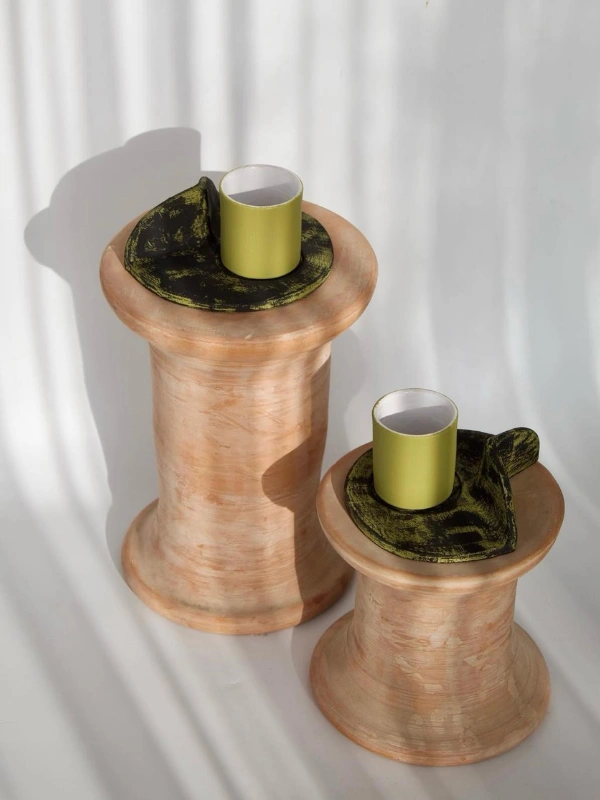 Tasse Ovni Set Vert Olive Iris Art Studio