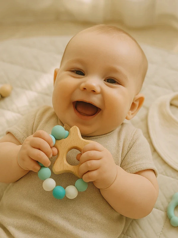 Anneau de Dentition Etoile Bleu Babymat