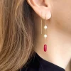 Boucles d'Oreille en Perles Magenta Jewellery