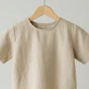 Ensemble en Lin pour Enfants Pantalon et Chemise Unisexe Beige Babybulle