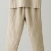 Ensemble en Lin pour Enfants Pantalon et Chemise Unisexe Beige Babybulle