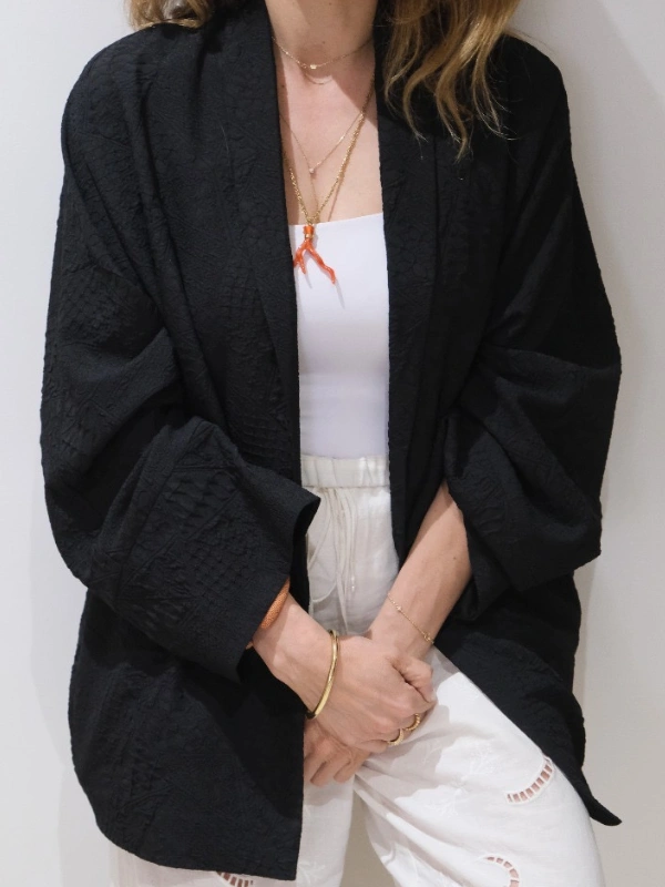 Haori Noir Magenta Atelier