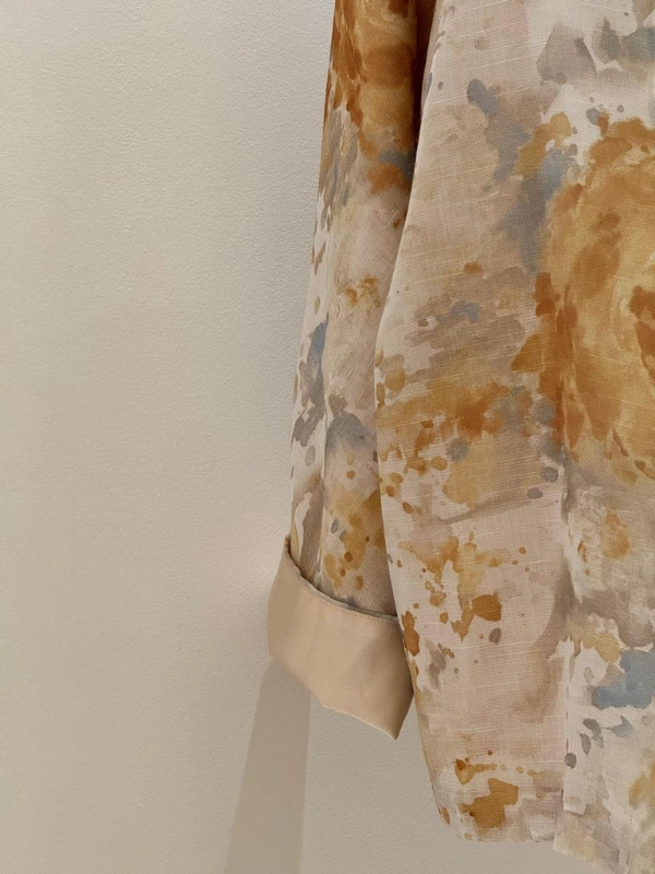 Haori en Lin Col Mao Magenta Atelier