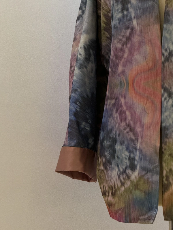 Haori en Tafta de Soie Magenta Atelier