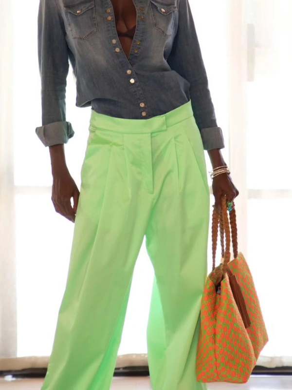 Pantalon Soho Vert Pomme Gemini19 by Ghiz