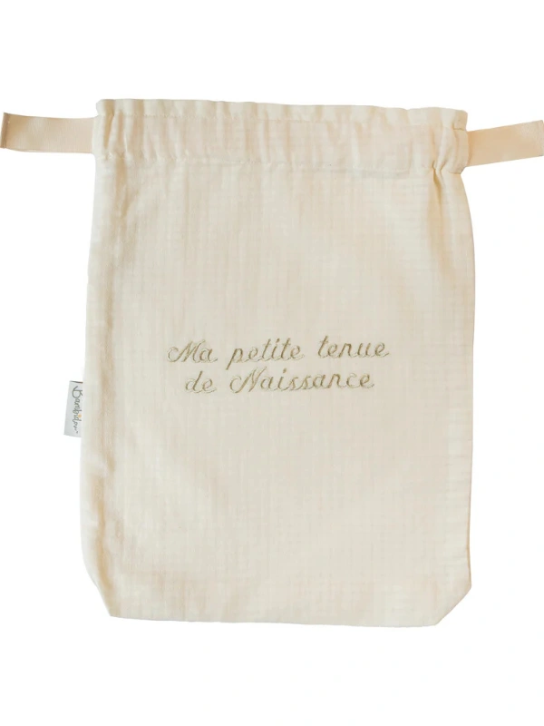 Pochon / Tkimcha « Ma petite tenue de naissance » Vert Bambidou