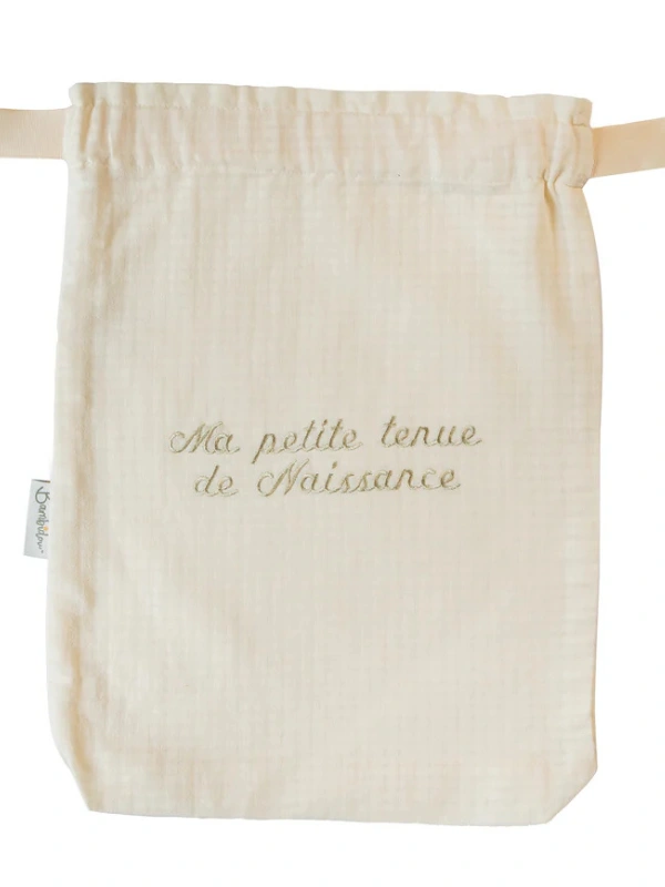 Pochon / Tkimcha « Ma petite tenue de naissance » Vert Bambidou