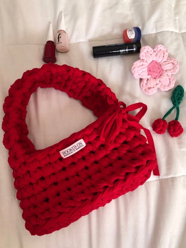 Sac en Crochet Rouge Hookedon