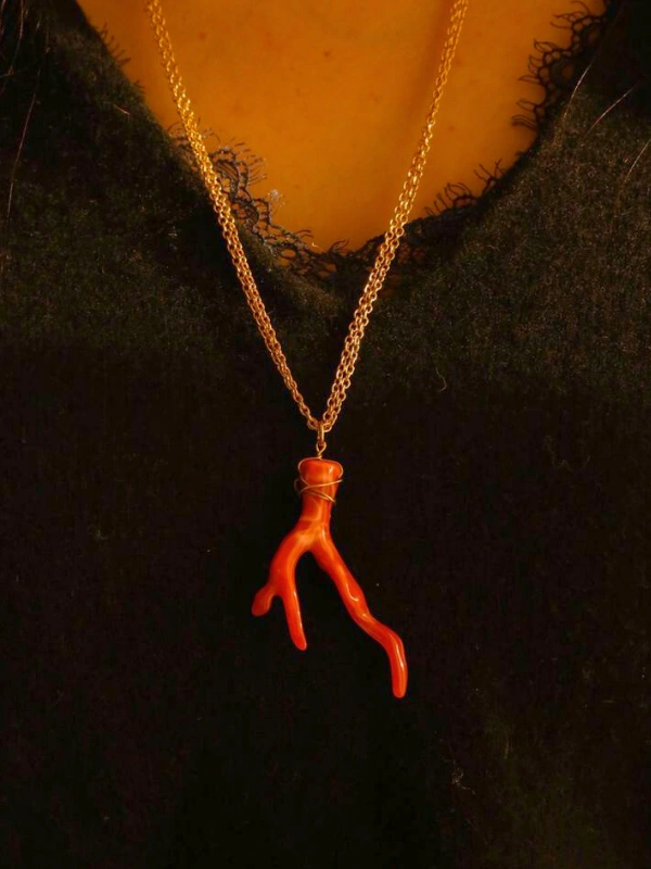 Sautoir Corail Double Chaine Magenta Jewellery