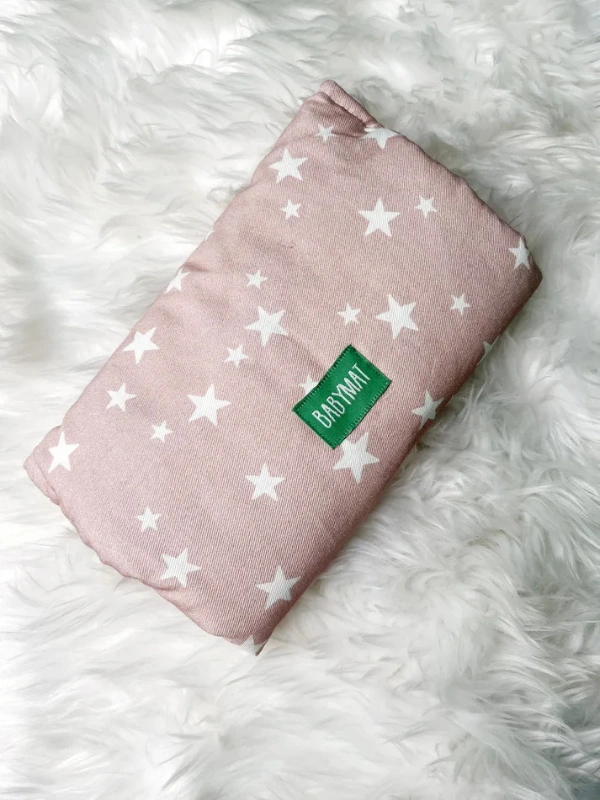 Tapis à Langer Petit Coton Etoile Rose Babymat