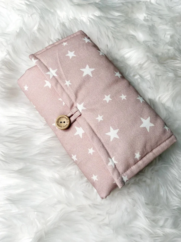 Tapis à Langer Petit Coton Etoile Rose Babymat