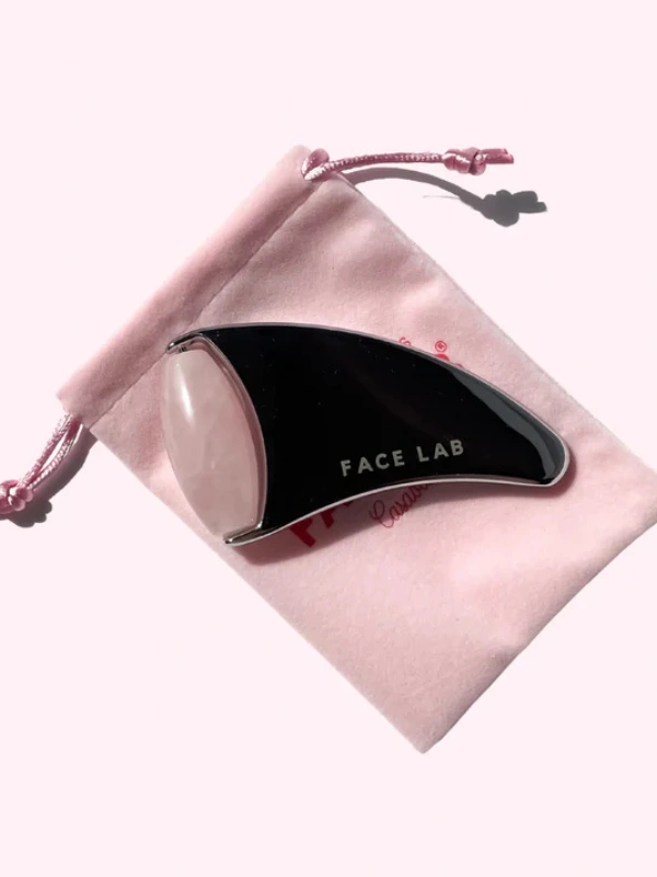 2en1 Gua Sha + Rouleau de Beauté en Quart Rose Facelab
