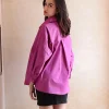 Chemise Pur Coton Oversize Violet Sao Eleven