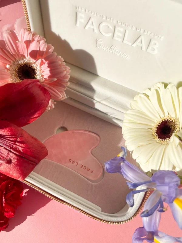 Coffret Gua Sha Coeur Quartz Rose Facelab