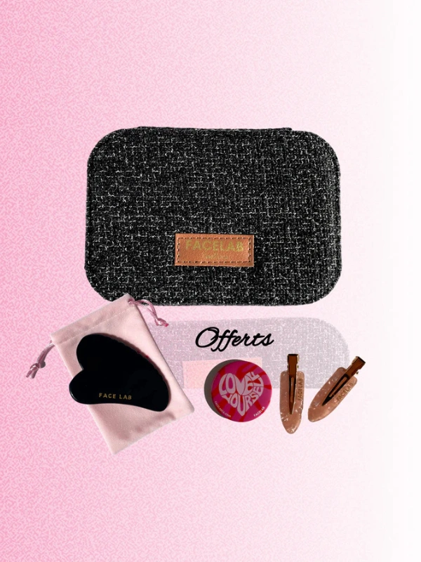 Coffret Gua Sha Coeur Texturé Obsidienne Noire Facelab