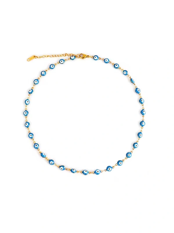 Collier Œil Bleu en Acier Inoxydable Kiff