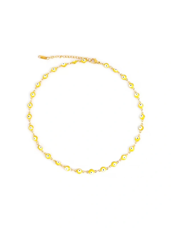 Collier Œil Jaune en Acier Inoxydable Kiff