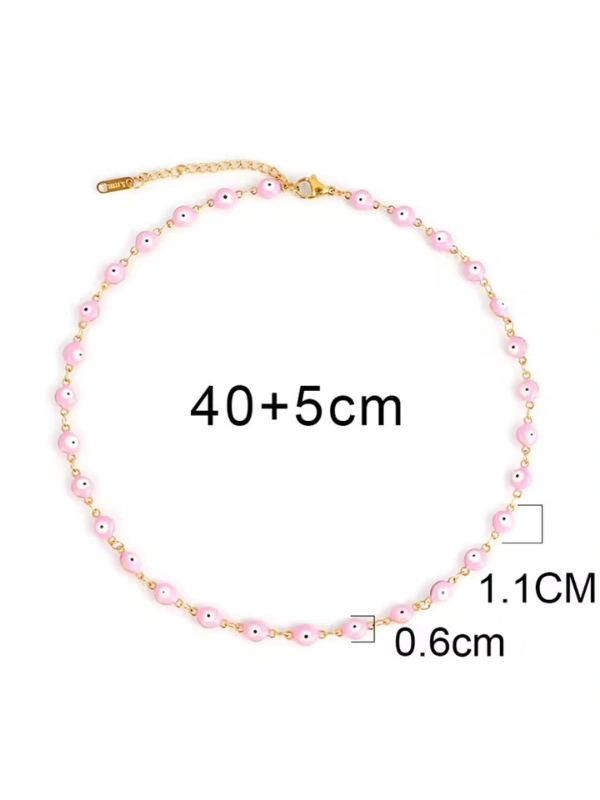 Collier Œil Rose en Acier Inoxydable Kiff