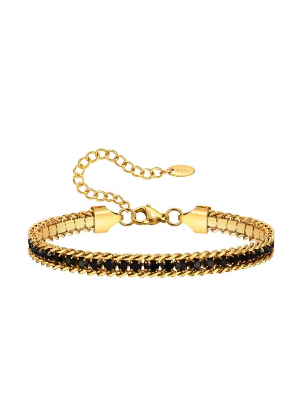 Gourmettes Ajustables Noir en Acier Inoxydable Kiff