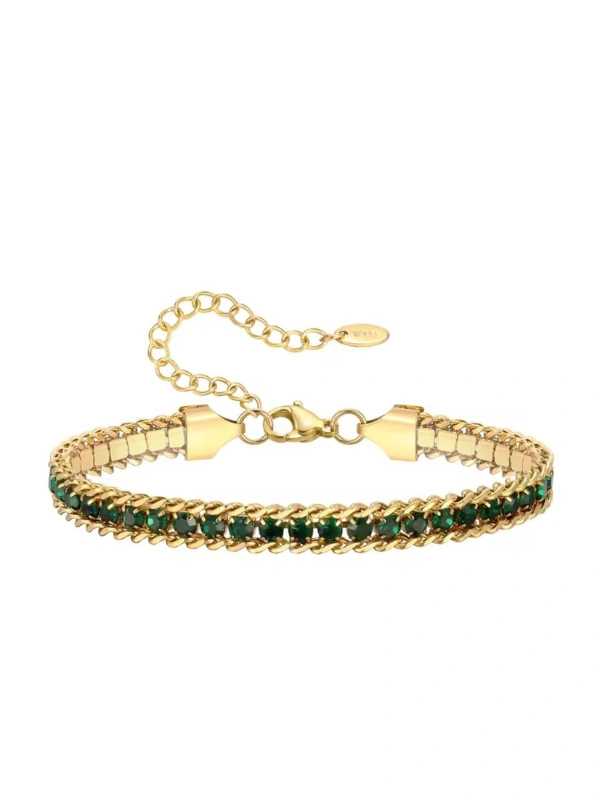 Gourmettes Ajustables Vert en Acier Inoxydable Kiff